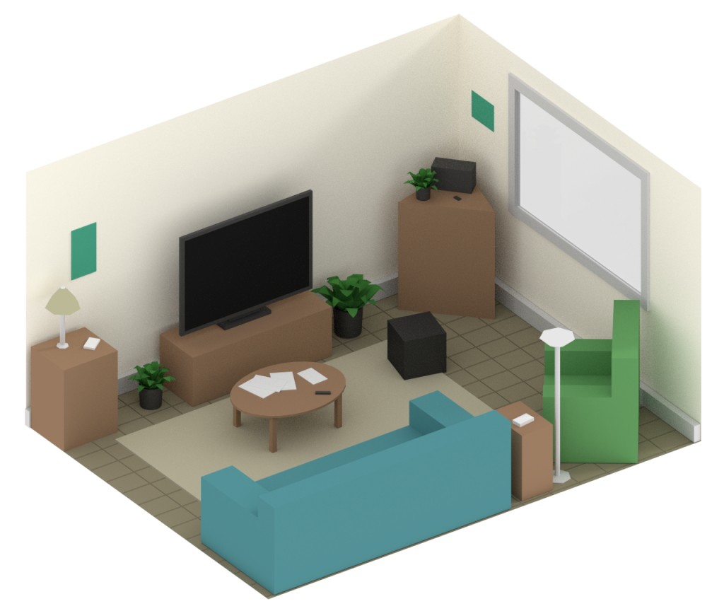 Low Poly Living Room preview image 1